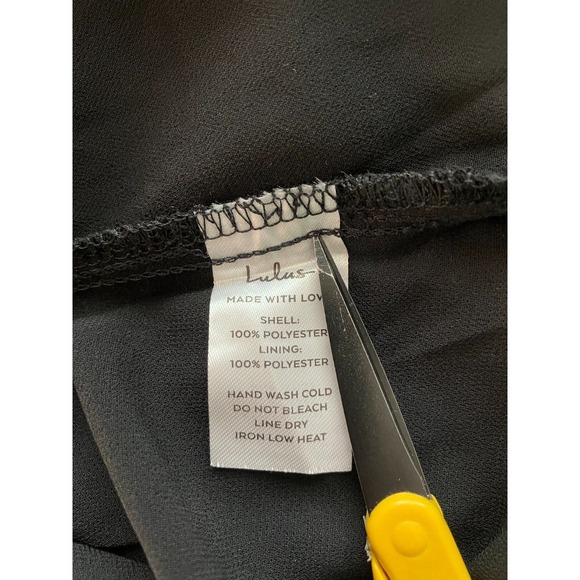 Lulus Black Long Sleeve Mini Dress Ruffle Empire Cocktail Small Date Nite NWT - Picture 9 of 10